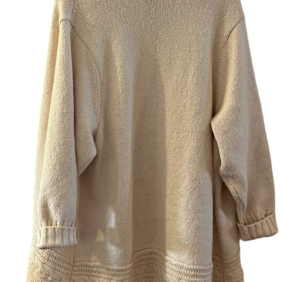 Torrid Woman's Plus-Size Ivory Chunky Knit Cocoon Open-front Cardigan Sz 26 - Picture 4 of 12